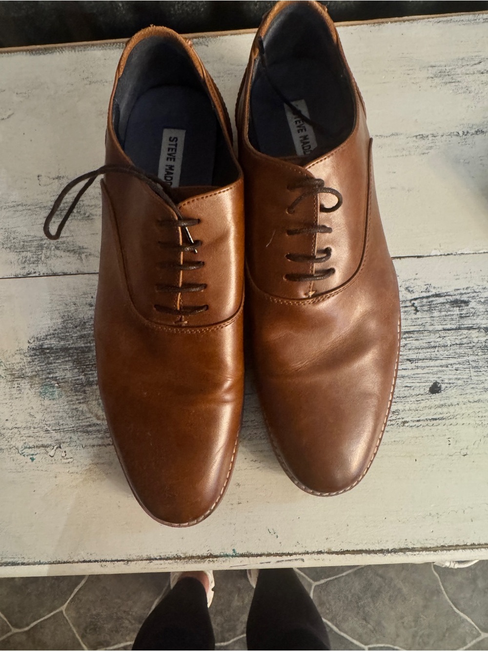 Steve Madden Men’s Brown Leather Oxford Dress Shoes